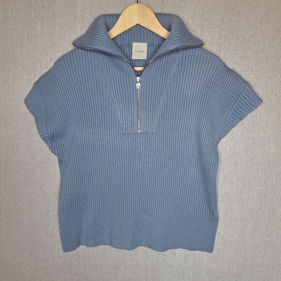 NWOT Varley Rory Half Zip Soft Knit Sweater Size M/L Preppy Tennis core Old Mone - Picture 2 of 8